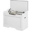 HOMCOM Cassapanca da 103L Panca Contenitore Multiuso 75x40x56 cm Bianco