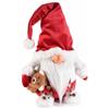 Gruppo Maruccia - Babbo Natale in Stoffa Imbottita - con Pantofole e Orsetto - Addobbo per Casa, Negozi, Vetrine - Idea Regalo