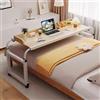 qodxcrfv Tavolo da letto, Scrivania per computer con rotelle (Larghezza 140-230 cm, Dimensioni pannello 140 x 45 cm) altezza regolabile Larghezza per il lavoro, il tempo libero e la ristorazione