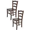t m c s Tommychairs - Set 2 sedie modello Venice per cucina bar e sala da pranzo, robusta struttura in legno di faggio color noce scuro e seduta in legno