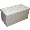 Russo Tessuti Pouf Panca Contenitore Scatola Pieghevole Effetto Vellutato Velluto Velvet-Crystal Beige