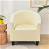 Morbuy Copripoltrona 1 Posto Elasticizzato Universale, Poltrona Club da Cocktail Chesterfield Lavabile Rimovibile Antiscivolo Copertura con Braccioli (Bianco Sporco)