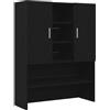 vidaXL Mobile per Lavatrice Rovere Nero 70,5x25,5x90 cm, mobiletto per lavatrice, mobiletto per lavanderia, armadio bagno, mobili per lavatrice