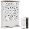 BlyeMichdi Cassetta Portachiavi in Legno, Portachiavi da Parete con 6 Ganci, Scatola Chiavi Chiuso Ingresso Casa, Decorazione Vintage, in Legno, per Ingresso, Corridoio, Ufficio, 26 × 20 × 6 cm (Motivo retrò)