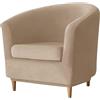 XHDZSW Velluto Fodera per Sedia da Club, Copertura per Poltrona Elasticizzata, Poltrona da Cocktail Chesterfield Fodere Coprisedia, Lavabile Copripoltrona Rimovibile Universale (Cammello,2 Pezzi)