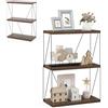 HOMASIS Libreria Vintage, Libreria Verticale in Metallo e Legno, Scaffale Espositore in Marrone, Scaffale a Scala per Salotto, Camera da Letto, Ufficio (61 x 29,5 x 82 cm)