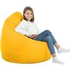 Italpouf Poltrona Sacco XL, Interno, Ecopelle, Adulti e Bambini, Riempimento Perle Polistirolo, Giallo, 115x90 cm
