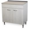 Yellowshop - Mobile cucina basi e pensili con ante, cassetti diverse misure 40, 60, 80, 90 cm effetto legno Frassino Moire componibile con sottolavello Basic (Base 80 cm 2 ante)