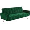Vente-unique - Divano letto 3 posti clic clac in vellutoVerde scuro - POLANI