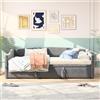 KEFSR Letto imbottito, letto estensibile, divano letto 90/180 x 200 cm, tessuto in velluto, design salvaspazio, perfetto per risparmiare spazio (Gery(2))