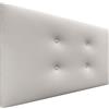 DHOME Testata in Similpelle o Tessuto AQUALINE Pro con 2 file di bottoni Testata imbottita Letto di lusso (Similpelle Bianco Osso, 110x50cm (Letti 80/90/105))