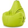 Green Bean© Poltrona a Sacco con Schienale 80x70x90cm - Sedia Gaming 230 Litri di Imbottitura Accogliente, Morbida, e Lavabile - Cuscino Pavimento Pouf Sgabello Poltrona da Gioco Relax Verde Chiaro