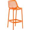 CLP Sgabello da Giardino Resistente alle intemperie Air, con Schienale, Resistente ai Raggi UV, in plastica Facile da Pulire, Fino a 160 kg, Colore:Arancione