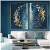 XIANGPEIFBH Astratto Pesce d'oro Tela Cinese Pittura Grande Blu Stampa Poster da Parete per Soggiorno navata Picture-60x90cm Senza Cornice
