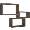 MODULARREDO | TRITTICO Set di 3 Mensole da Muro, Noce, Moderne, Leggere, 45x27 cm, 40x22 cm, 35x17 cm