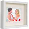 BD ART 3D Box Cornice per Foto 20x25 cm Profonda 3 cm Cornice Foto con Foglio Plexiglass Trasparente - Bianco Passe-partout 13x18 cm bianco Decorazioni Fai da Te