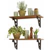 Loberon Dravile Coppia di mensole - Staffe Decorative - Ferro Effetto ruggine, Marrone Antico