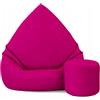 Slevobox Pouf Poltrona Sacco con Poggiapiedi Fucsia 112x82x82 cm - Pouf Sacco XXL da Esterno Impermeabile - Pratico e Facile da Trasportare - Bean Bag per Adulti e Bambini - Fodera Lavabile