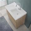 Inbagno Mobile Lavatoio 79x46,8 Cm Rovere Dolomite Con Vasca In Ceramica Dotata Di Zona Strofinatoio, Struttura Già Montata In Legno Nobilitato Con 2 Ante Apribili A Gola