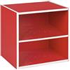 Bizzotto Cubo Pensile in MDF con Mensole cm. 35 x 35 (Rosso)