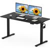 FLEXISPOT Scrivania Regolabile in Altezza 140x80 cm, Standing Desk Elettrica con Pannello Intero, Spessore 25mm, Telaio in Acciaio Massiccio a 2 Stadi, Motore Potente, Gancio Laterale