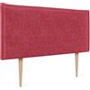 DHOME Testiera in lino naturale con bordo della testiera imbottito Letto moderno TOP TRENDING (Rosso, 80x105cm con Gambe (Letto 70/80))