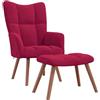 vidaXL Poltrona Relax con Poggiapiedi Rosso Vino in Velluto