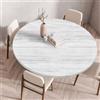 Odot Tovaglia Rotonda Antimacchia con Bordo Elastico, Modello di Tavola di Legno Tovaglia da Tavola Lavabile Antiscivolo Copritavolo per Compleanno, Cucina, Tavolo da Pranzo (130cm,J)