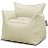 extroitaly Pouf Poltrona Sacco Floss (Beige) Ecopelle Idrorepellente di alta Qualita'. Mis: Largh. cm.90 Prof. cm. 70 Schienale H. cm.75 Cuciture Rinforzate, Doppia cerniera,Riempita in perle di Polistirolo