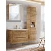 Lomadox Set completo di mobili da bagno in rovere, 80 cm, con specchio a LED