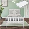 ML DESIGN modern living ML-Design Letto Singolo in Legno di Pino Massiccio 90 x 200 cm Bianco, con Telaio Rete a Doghe Testiera e Pediera, Lettino per Ragazzi, Giroletto con Materasso da 16 cm in Schiuma Fredda per Adulti