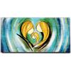 Giallobus - Quadro - 16 - Capezzale Moderno per la casa - Abbraccio Sacra Famiglia - Tela Canvas Telaio Standard - 100x50 - Pronto da Appendere - Quadri Moderni per la casa