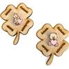 DLM Bomboniere DLM33035 (Kit 12 Pezzi) Calamita Magnete Segnaposto Quadrifoglio Orso Orsetto Cuore Unicorno Rosa Bimba Nascita Battesimo Compleanno Portafortuna bomboniera Regalo