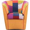 Generico POLTRONA a POZZETTO in TESSUTO PATCHWORK poltroncina ufficio salotto Vari Colori