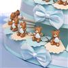 Viale Magico Bomboniere Nascita Torte con Orsetti Cuore Bimbo Portachiave MilleCuori TR1005P (Torta da 20 fettine)
