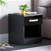 Vida Designs Comodino lucido (nero, 1 cassetto)
