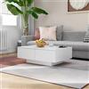 QZZCED Tavolino da Salotto,Tavolino basso Tavolino soggiorno moderno Con Cassetto Adatto a camere da letto, soggiorni, sale riunioni, sale studio Bianco 90x60x31 cm in Legno Multistrato