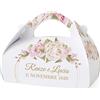 FERDINANDO FAMA' FAMÀ - Scatoline Portaconfetti Matrimonio Borsetta Rose - Bomboniera Personalizzabile in Cartoncino Pregiato - 24 Scatoline