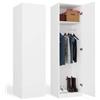 BDW SD-50 - Armadio 50 x 50 x 180 cm, 4 ripiani, ideale per una camera da letto, corridoio, cameretta dei bambini o ufficio, appendiabiti (bianco)