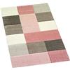 CARPETIA Tappeti da Design per Salotto con Design a Quadri in Crema Rosa Grigio Größe 80x150 cm