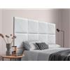DHOME Testiera Imbottita Composta da Pannelli Autoadesivi Intercambiabili in Tessuto Aqualine Letto Lusso Camera da Letto Imbottita (Bianco, 220cm)