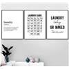wekeke Lavanderia Oggi Room Wall Decor Simboli di Lavanderia Guida Arte Tela Pittura Stampa Poster Lavanderia Foto Parete decorazione-40x50 cm x 3 Pezzi Senza Cornice
