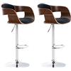 CLP Set 2 Sgabelli Rétro Kingston Con Braccioli I Sgabelli Bar Girevoli 360° In Stoffa E Legno I Sgabelli Alti Regolabili 63-77 CM, Colore:noce/nero