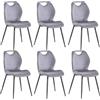 GrandCA HOME Set di 6 Sedie da Pranzo, Sedie da Cucina in Stile Nordico, Rivestimento in Velluto Olandese, Gambe in Metallo — Per Sala da Pranzo, Cucina e Soggiorno (Grigio)