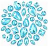 Brillabenny 36 Pietre Piatte da Cucire, Cristalli Strass Forme Mix Doppio Foro per Decorazioni Abito Pattinaggio bigiotteria Decorativa passamaneria (Acquamarina)