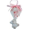 DLM Bomboniere DLM-34201-rosa 12 Calamita Magnete Orso Orsetto Orsacchiotto Paracadute con Stelline Neonato Nascita Battesimo Compleanno Confettata Segnaposto per Bimba Bambina bomboniera cm 9x4,5
