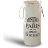 Loberon Bordeaux Portaombrelli - Combinazione di Materiali: Ferro con Manici in Iuta - Affascinante Finitura Anticata, Bianco Antico