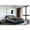 TRADA Letto Contenitore Matrimoniale con Contenitori e Materasso - Letto GUSTO con Topper In Memory Visco - Blu Scuro - 140 x 200 cm