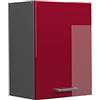 Vicco Pensile da cucina R-Line, Rosso lucido, 45 cm, per la libera combinazione all'interno di sistemi cucina modulari