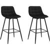 WOLTU Sgabelli da Bar Set 2, con Schienale, in Velluto Nero | Sgabello Cucina, Stile Industriale, Sedia Alta per bar, Sala da pranzo, Gambe in Metallo